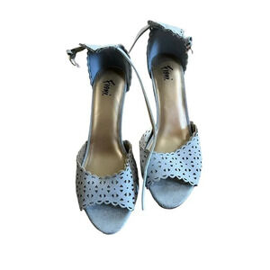 Fioni Women's White Cutout Open Toe Heels Size US 9